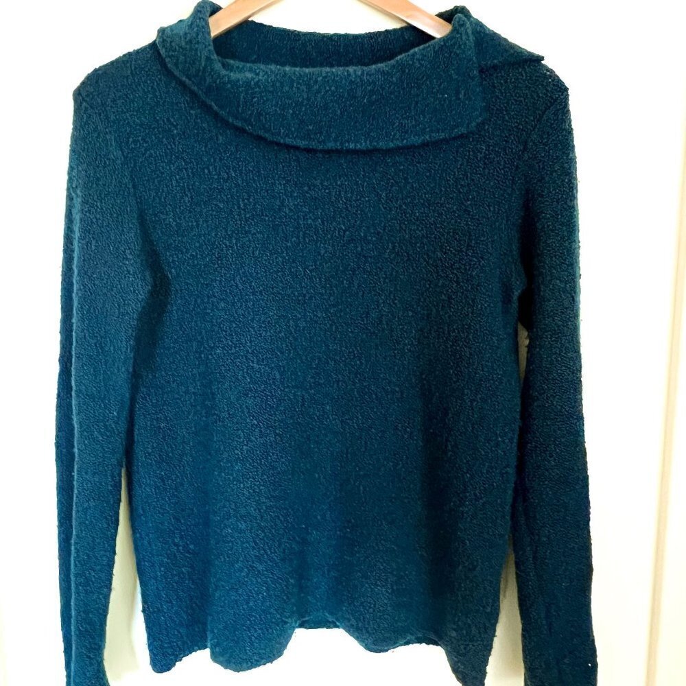 Large Eileen Fisher Pullover Italian Yarn Sweater Knit Cashmere Wool Boucle Size